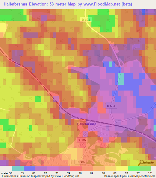 Halleforsnas,Sweden Elevation Map