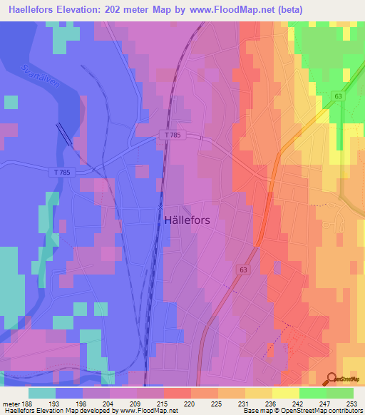 Haellefors,Sweden Elevation Map