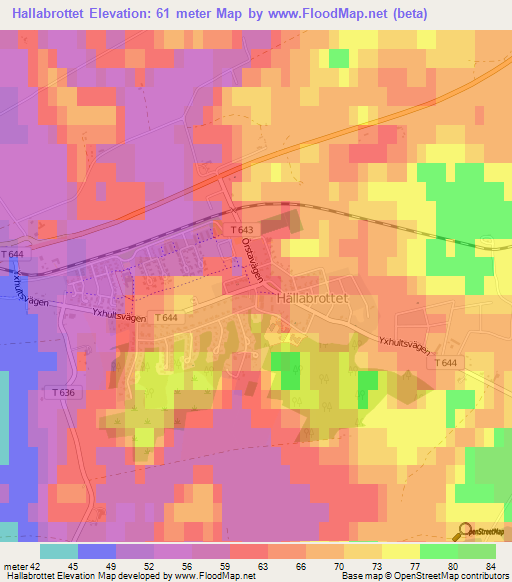 Hallabrottet,Sweden Elevation Map