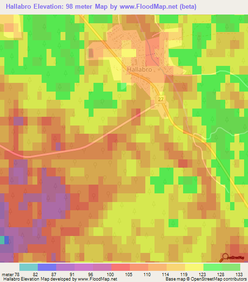 Hallabro,Sweden Elevation Map