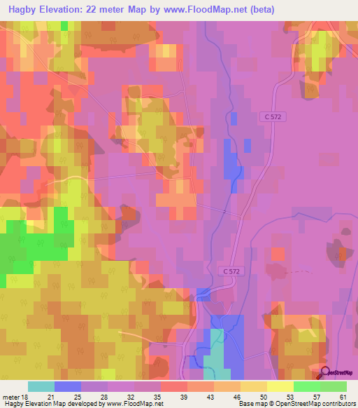 Hagby,Sweden Elevation Map