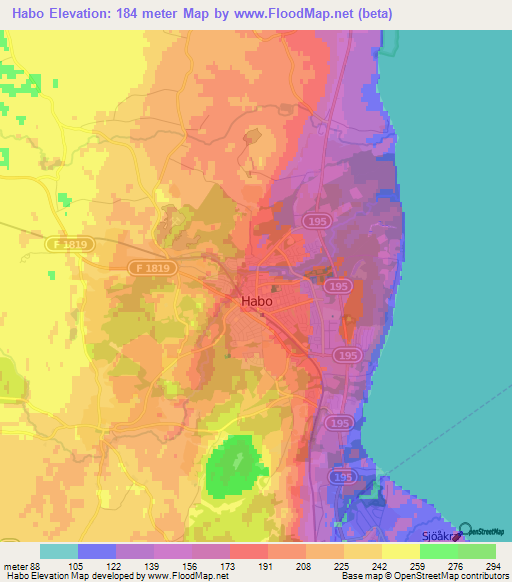 Habo,Sweden Elevation Map