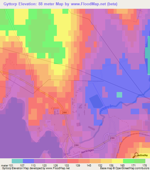 Gyttorp,Sweden Elevation Map