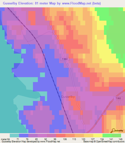 Gusselby,Sweden Elevation Map