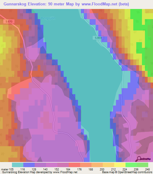 Gunnarskog,Sweden Elevation Map