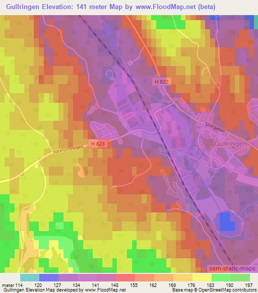 Gullringen,Sweden Elevation Map