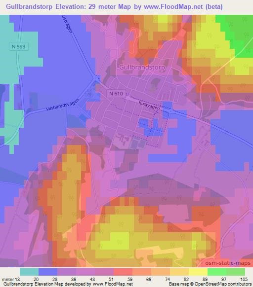 Gullbrandstorp,Sweden Elevation Map