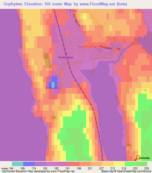 Grythyttan,Sweden Elevation Map