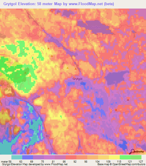 Grytgol,Sweden Elevation Map