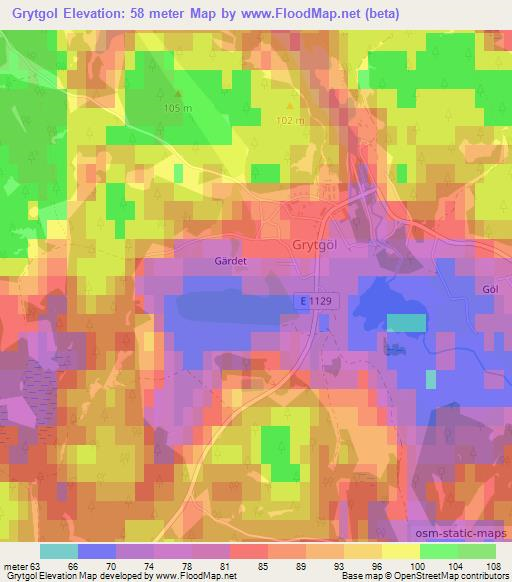 Grytgol,Sweden Elevation Map