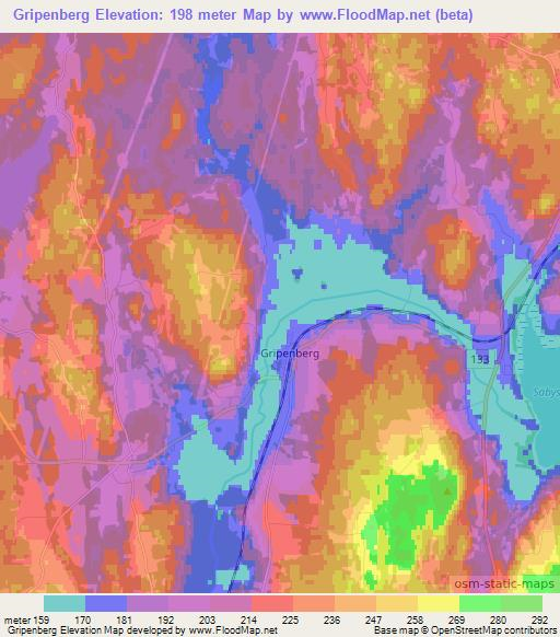 Gripenberg,Sweden Elevation Map