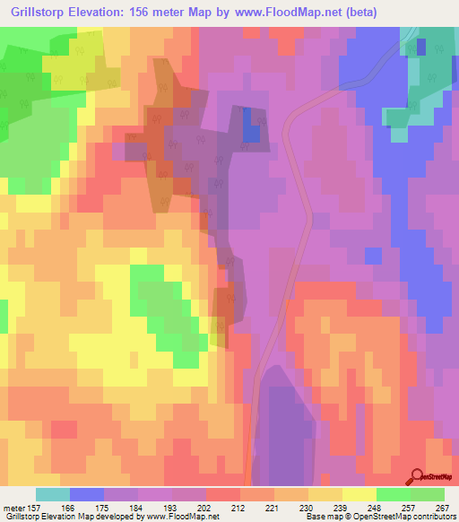 Grillstorp,Sweden Elevation Map