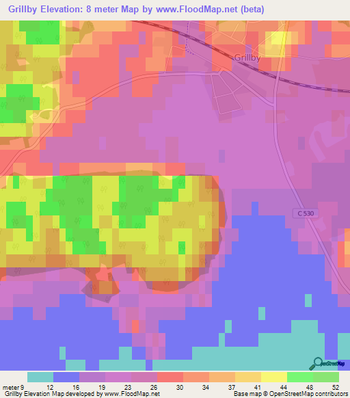 Grillby,Sweden Elevation Map