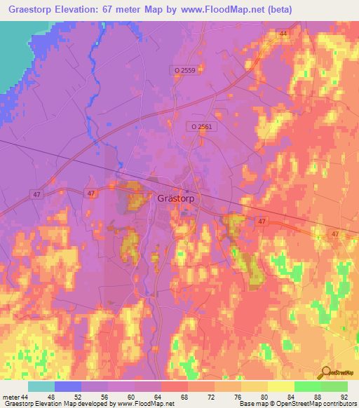 Graestorp,Sweden Elevation Map