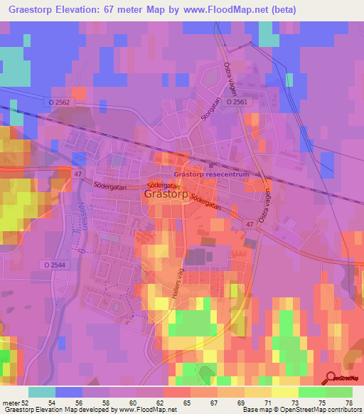 Graestorp,Sweden Elevation Map