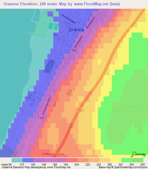 Graenna,Sweden Elevation Map