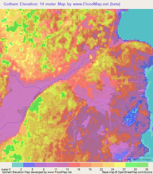 Gothem,Sweden Elevation Map