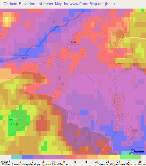 Gothem,Sweden Elevation Map