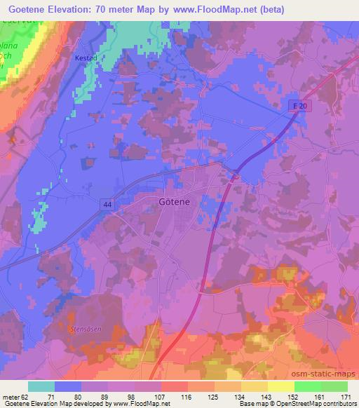 Goetene,Sweden Elevation Map