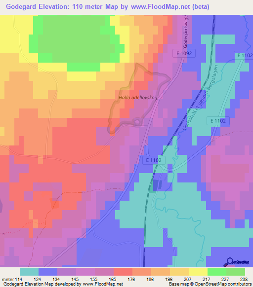 Godegard,Sweden Elevation Map