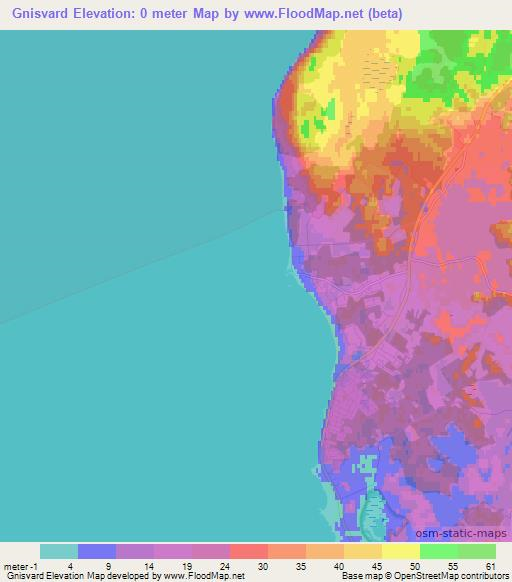 Gnisvard,Sweden Elevation Map