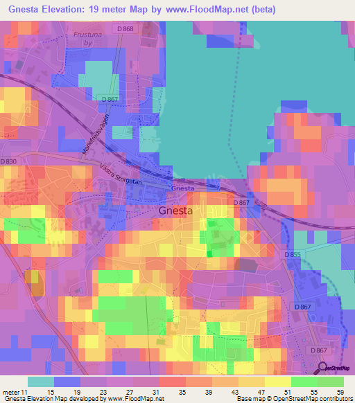 Gnesta,Sweden Elevation Map