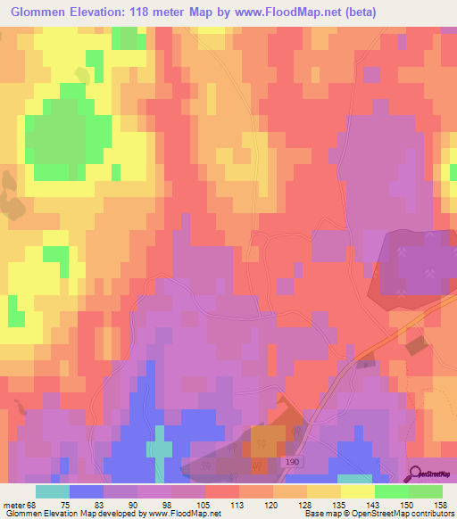 Glommen,Sweden Elevation Map