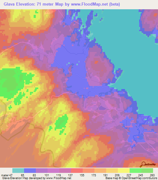 Glava,Sweden Elevation Map