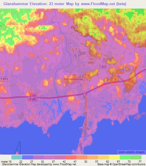 Glanshammar,Sweden Elevation Map