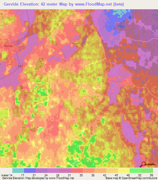 Gervide,Sweden Elevation Map