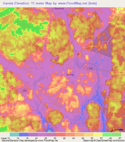 Gavsta,Sweden Elevation Map