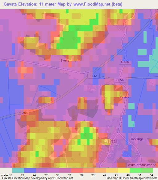 Gavsta,Sweden Elevation Map