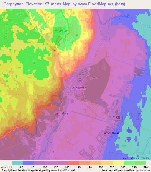 Garphyttan,Sweden Elevation Map