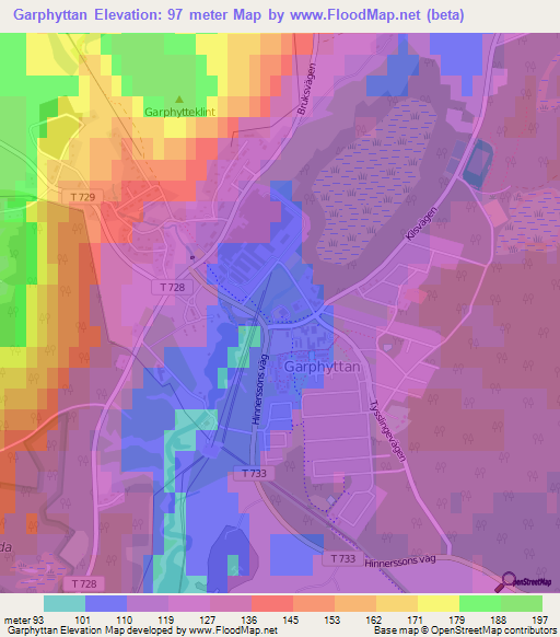 Garphyttan,Sweden Elevation Map