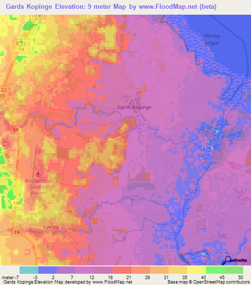 Gards Kopinge,Sweden Elevation Map