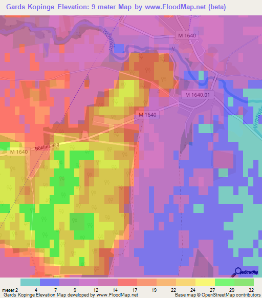 Gards Kopinge,Sweden Elevation Map