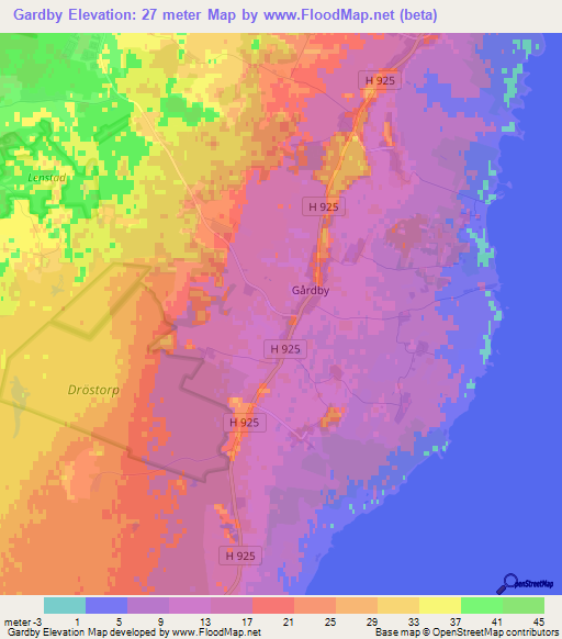 Gardby,Sweden Elevation Map