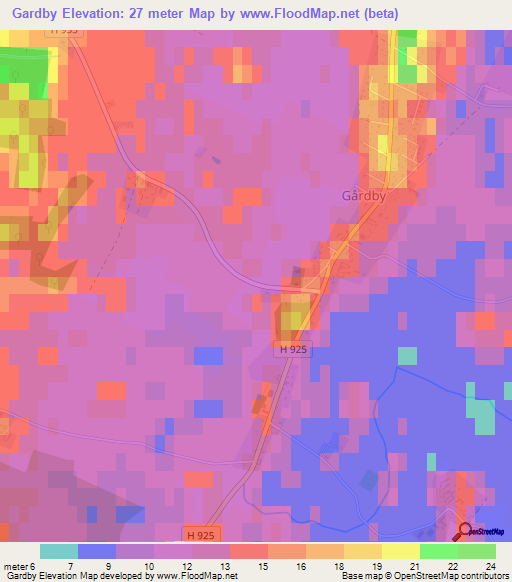 Gardby,Sweden Elevation Map