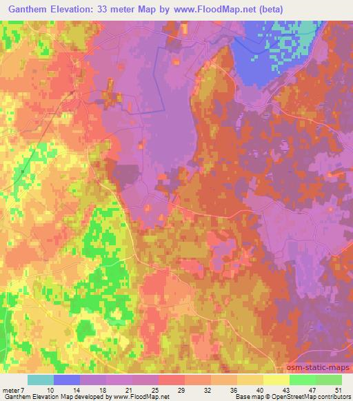 Ganthem,Sweden Elevation Map