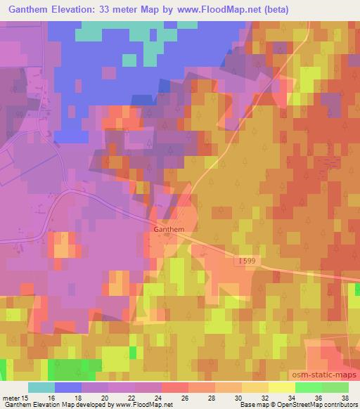 Ganthem,Sweden Elevation Map