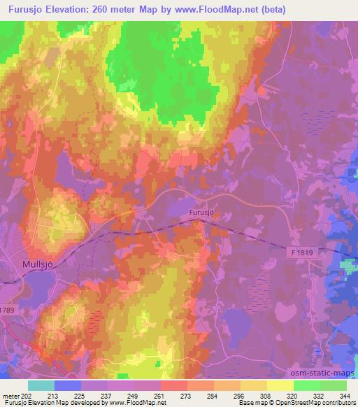 Furusjo,Sweden Elevation Map