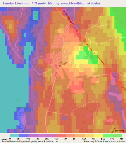 Furuby,Sweden Elevation Map