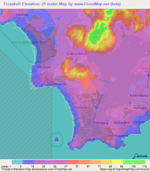 Frosakull,Sweden Elevation Map