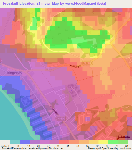 Frosakull,Sweden Elevation Map