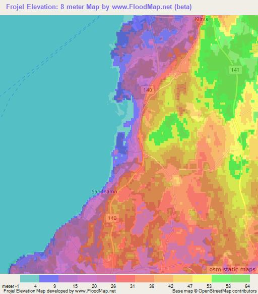 Frojel,Sweden Elevation Map