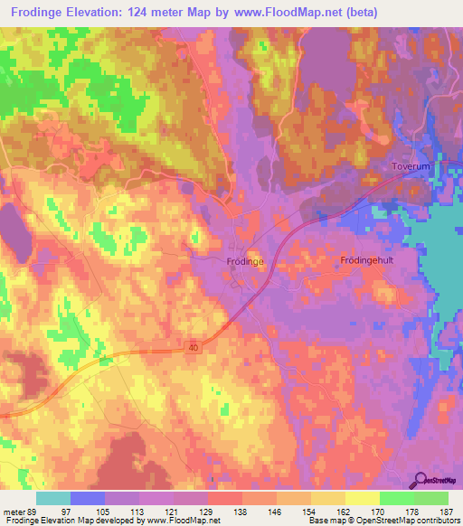 Frodinge,Sweden Elevation Map