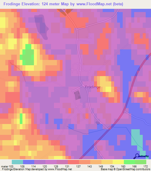 Frodinge,Sweden Elevation Map