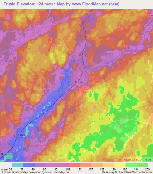 Fritsla,Sweden Elevation Map