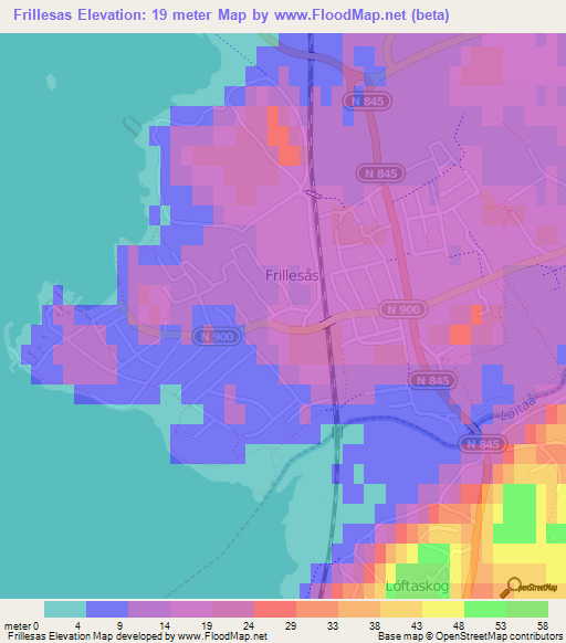 Frillesas,Sweden Elevation Map