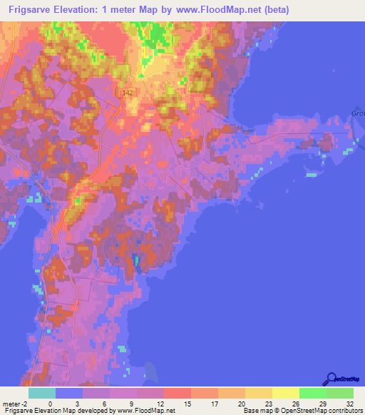 Frigsarve,Sweden Elevation Map